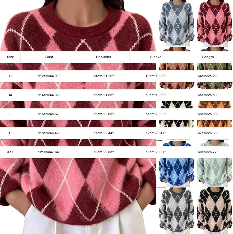 Generic Argyle Sweaters Pink – product photo 6 of 6