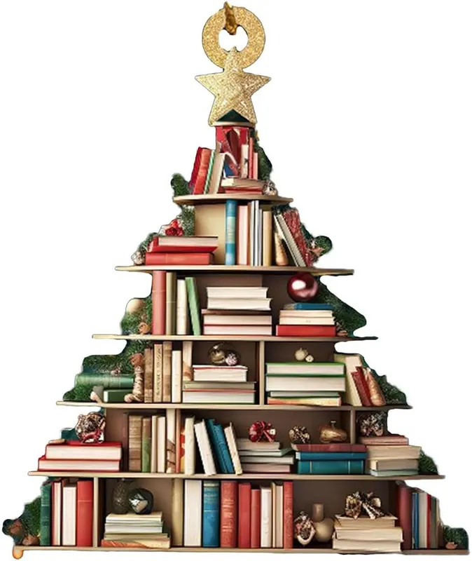 Generic Book Christmas Tree Ornaments in Multi Color