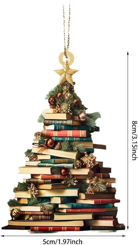 Generic Book Christmas Tree Ornaments – Vibrant Color Printing
