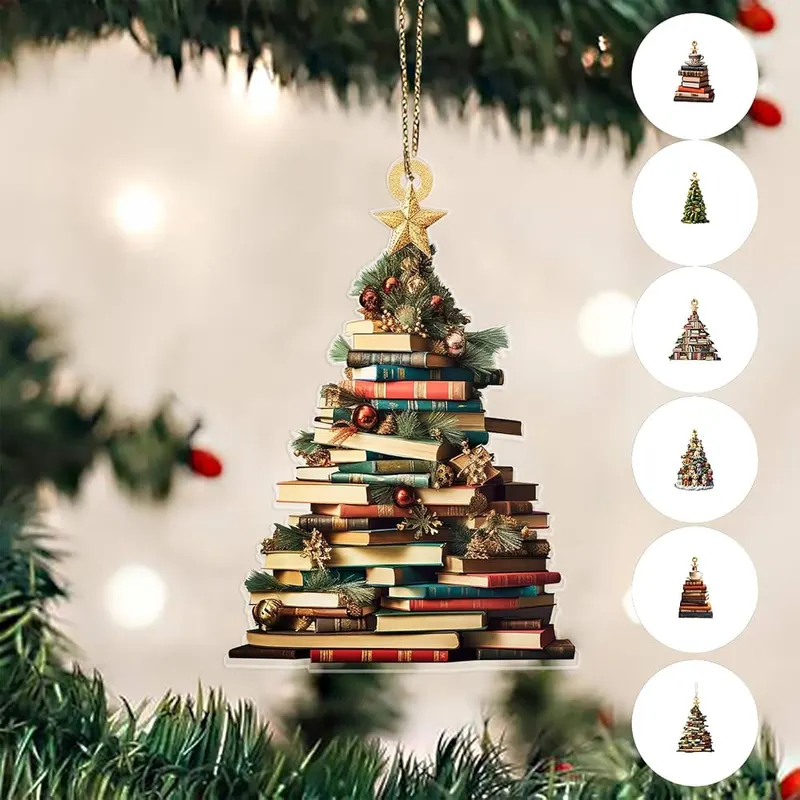Generic Book Christmas Tree Ornaments – Multiple Style Options