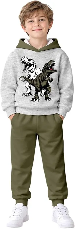 Generic Boys Clothes Dinosaur Print Long Sleeve – Dinosaur Theme Kids Love