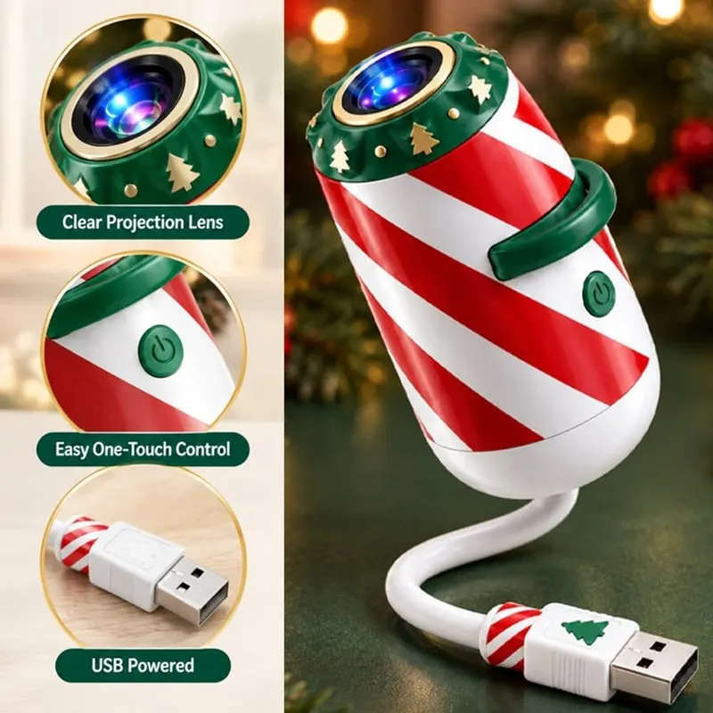 Generic Car Window Christmas Projector USB Plug – Interchangeable holiday projection themes