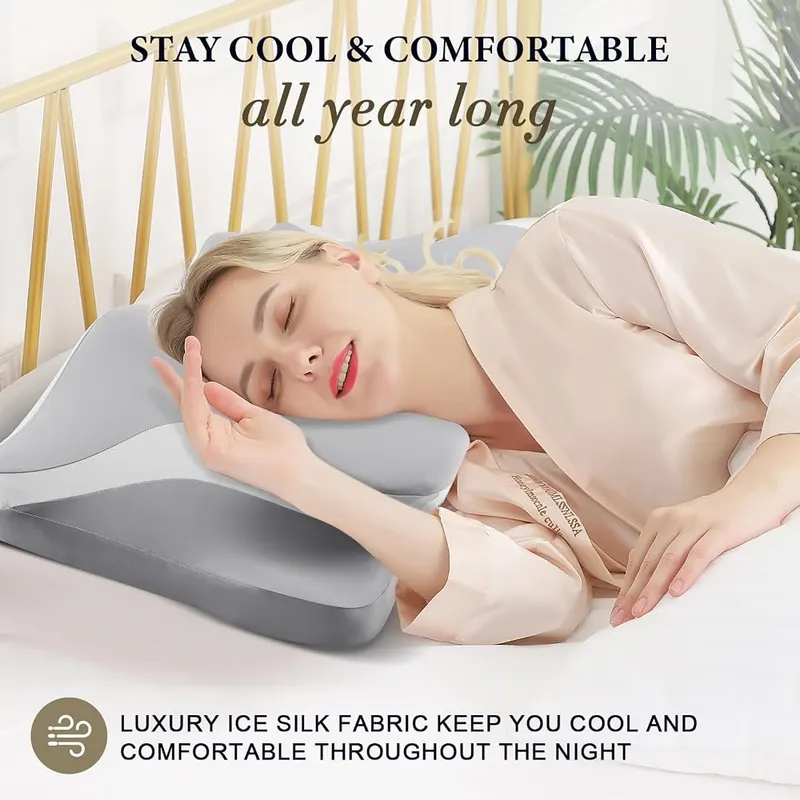 Generic Cervical Neck Pillow Grey – Contoured design for neck support