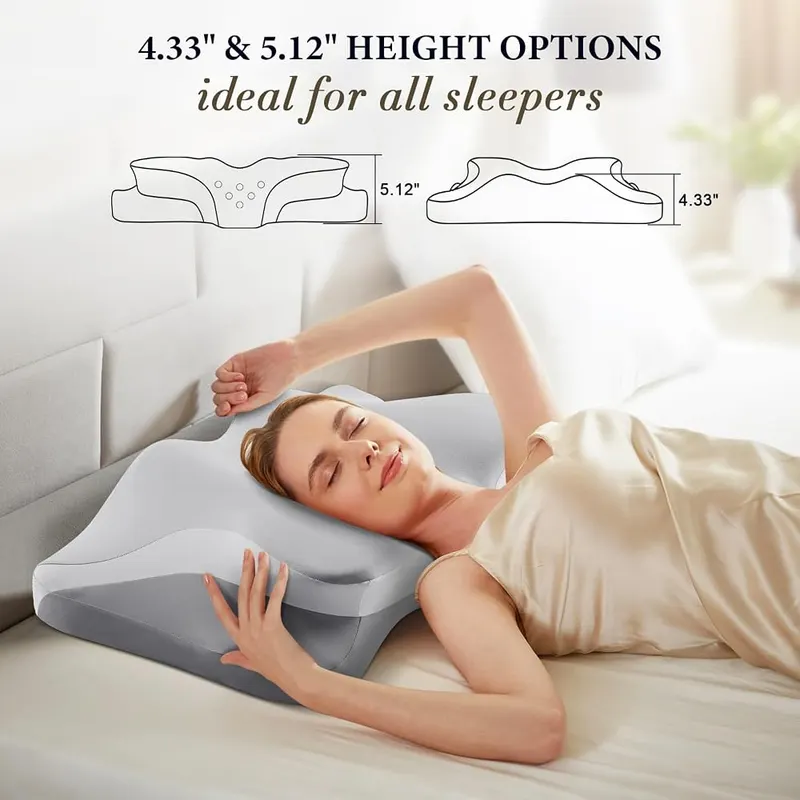 Generic Cervical Neck Pillow Grey – Standard queen size dimensions