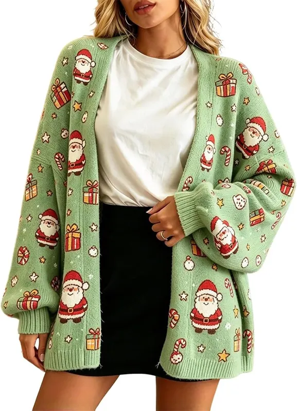 Generic Christmas Cardigan A10-blue – Solid Wear-resistant Craftsmanship
