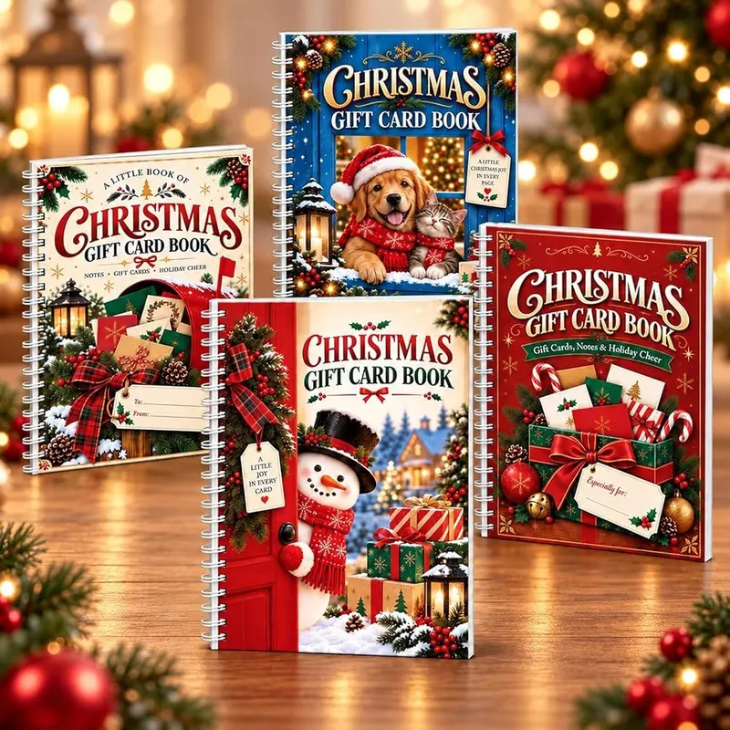Generic Christmas Gift Card Book Red in Red