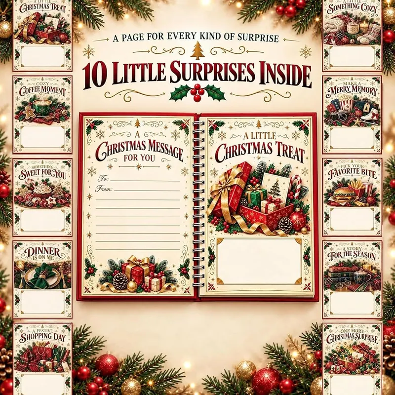 Generic Christmas Gift Card Book Red – Roomy A5 Spiral-Bound Format