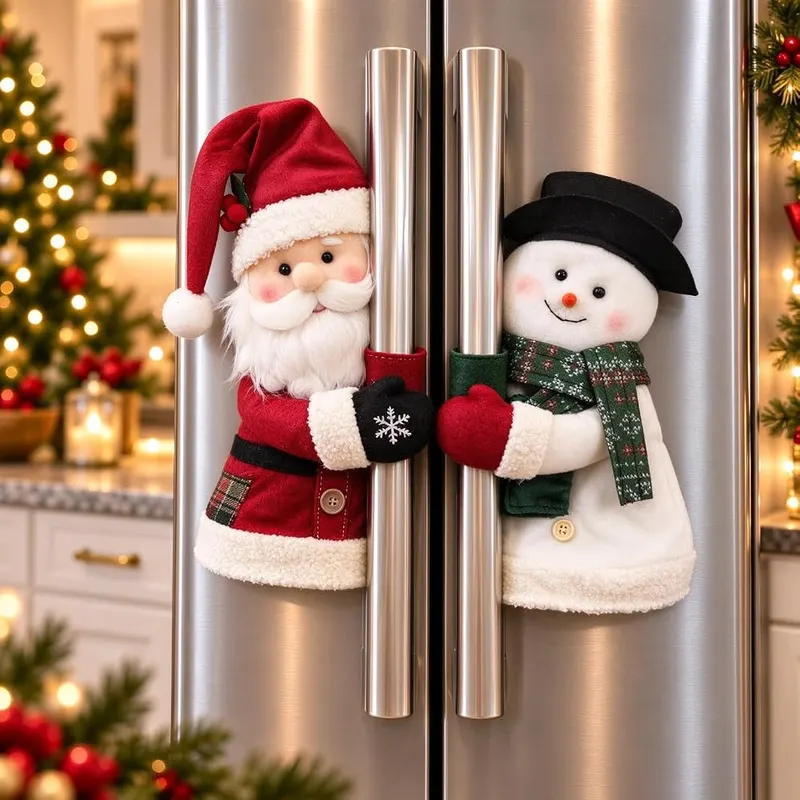 Generic Christmas Santa & Snowman Handle Huggers in Snowman & Santa