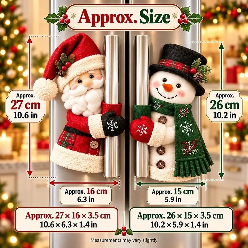 Generic Christmas Santa & Snowman Handle Huggers – Soft felt and plush fabric