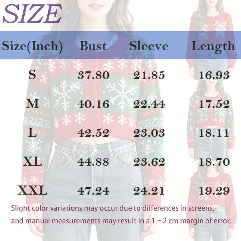 Generic Christmas Sweaters T001- Green – Trendy cropped waist length