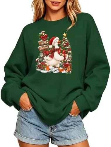 Generic Christmas Sweatshirt Army Green1 – Cozy crewneck holiday pullover