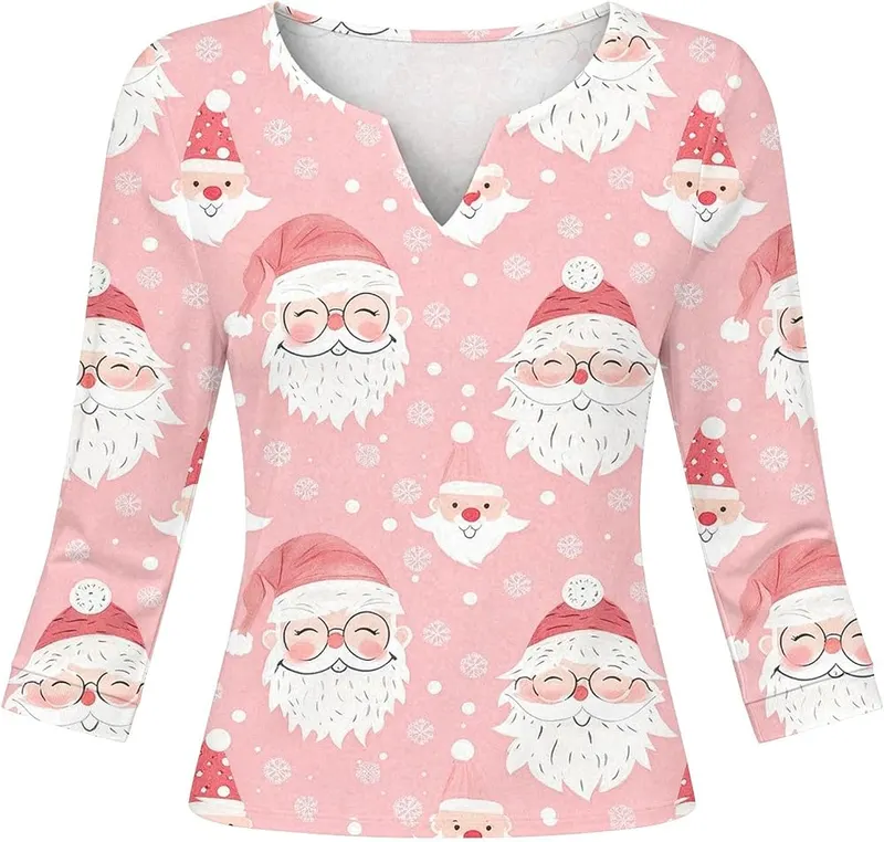 Generic Christmas Tops A#002-p2 – Comfortable three-quarter sleeve length