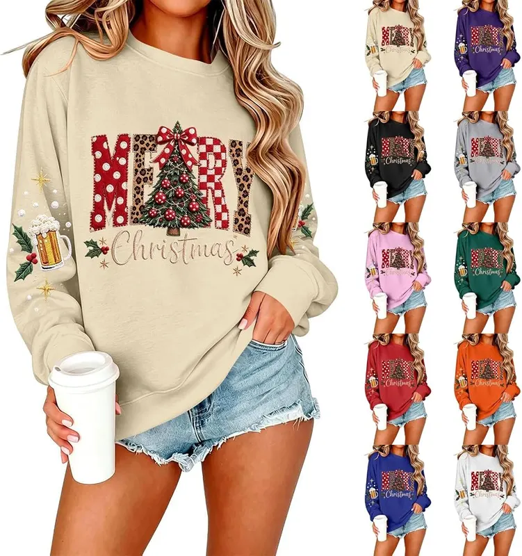 Generic Christmas Tops A001beige in A001beige
