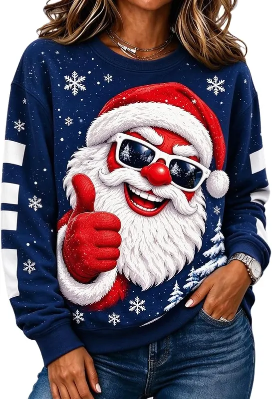 Generic Christmas Tops A008blue Small – product photo 2 of 5