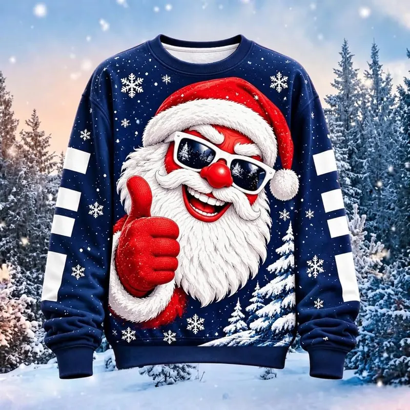 Generic Christmas Tops A008blue Small – product photo 4 of 5