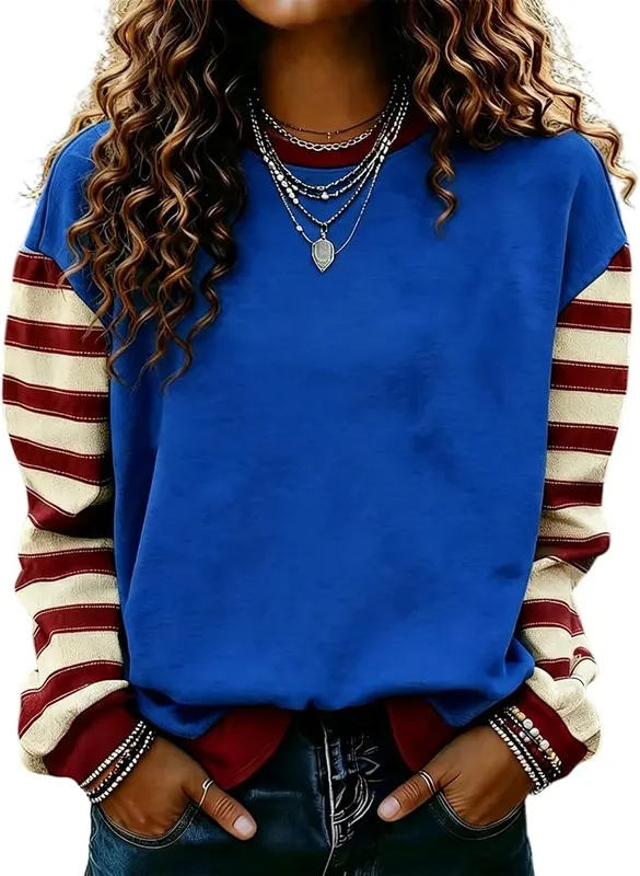 Generic Christmas Tops Y2K A005-blue in A005-blue
