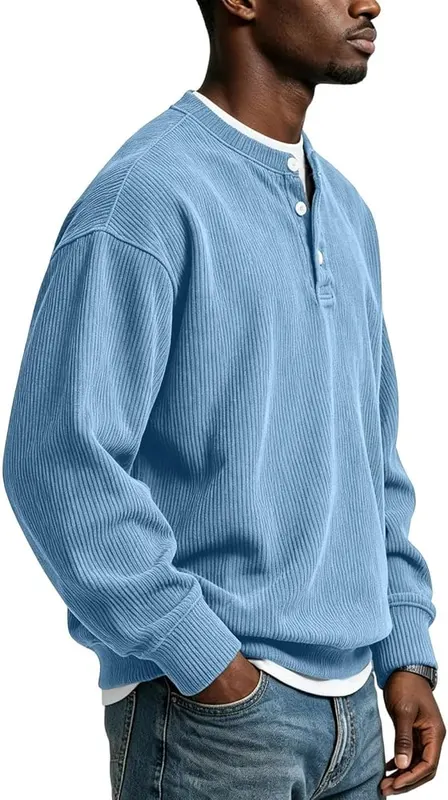 Generic Corduroy Henley Sweatshirts – Design