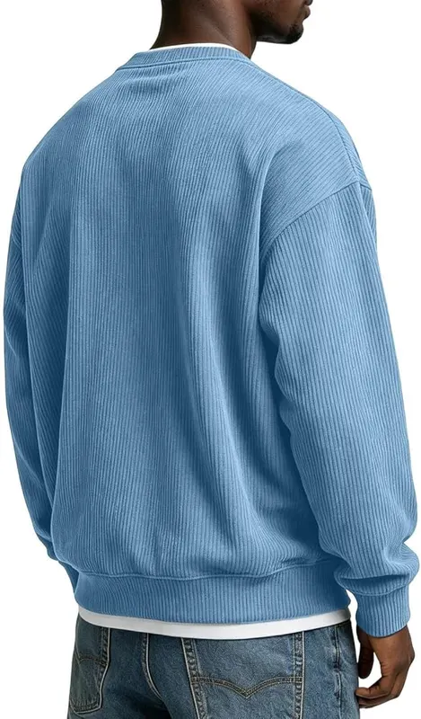 Generic Corduroy Henley Sweatshirts – Occasion