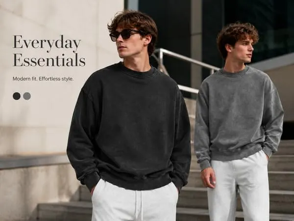 Generic Crewneck Sweatshirt Men Long Sleeve Plus – Relaxed Silhouette