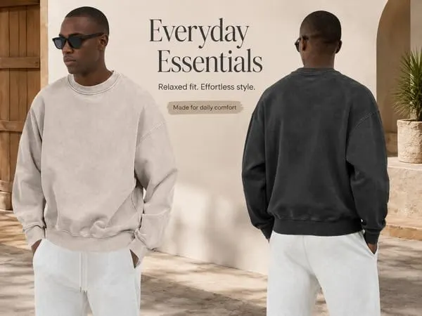 Generic Crewneck Sweatshirt Men Long Sleeve Plus – Classic Crewneck