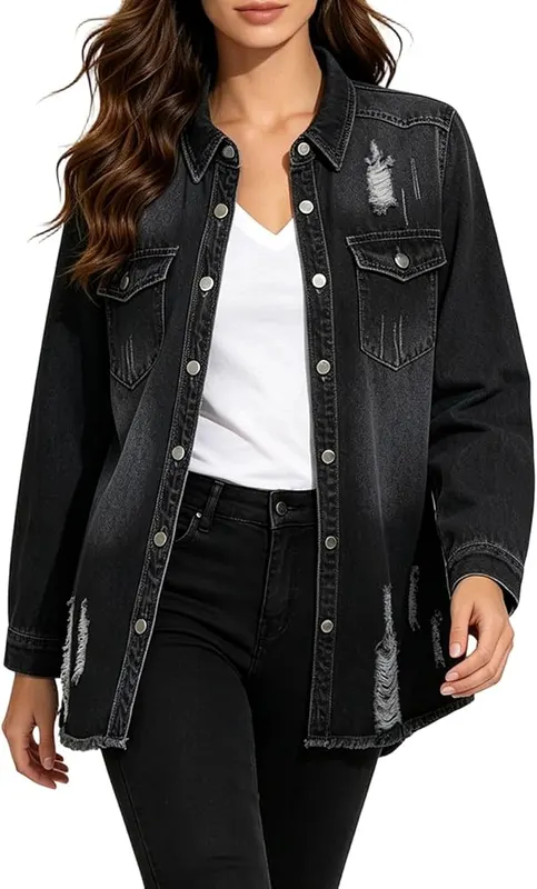 Generic Denim Jacket Black in Black
