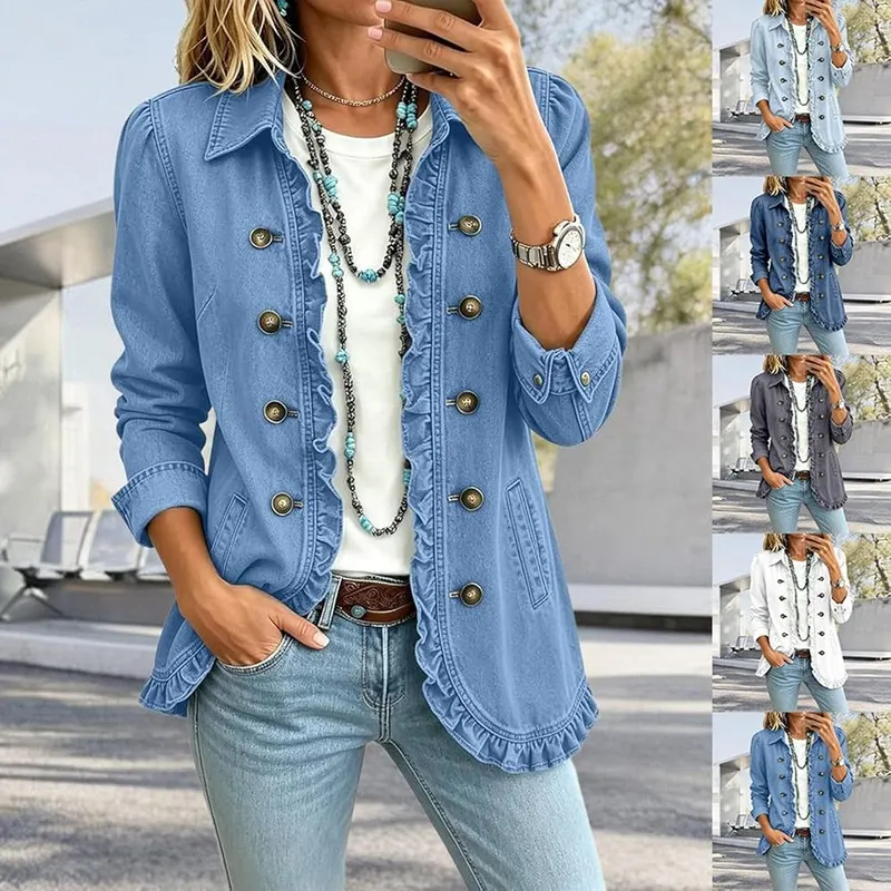 Generic Denim Jacket #Navy – Open front button down style