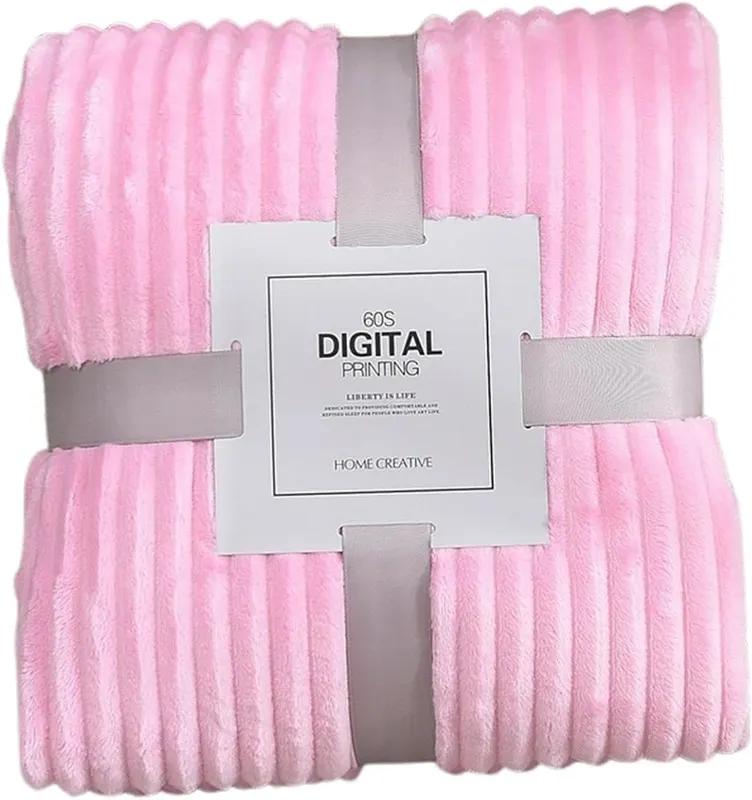 Generic Fleece Throw Blanket Pink in Pink