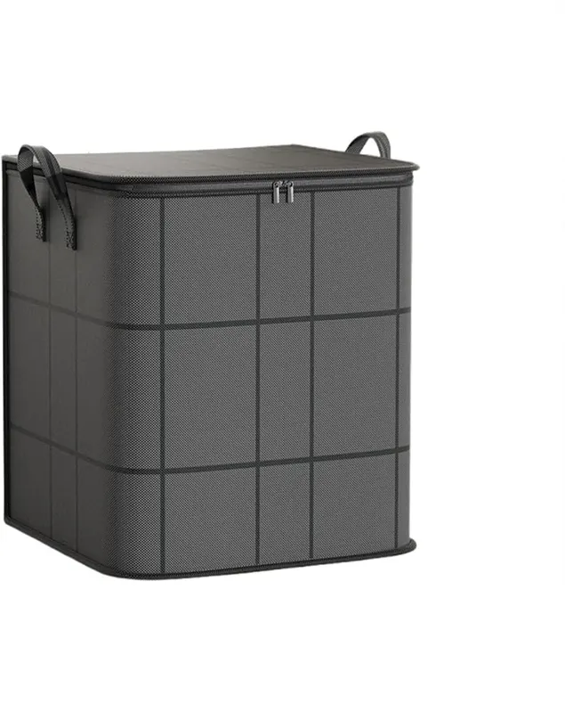 Generic Foldable Fabric Storage Bag Large Capacity in Dark Grey
