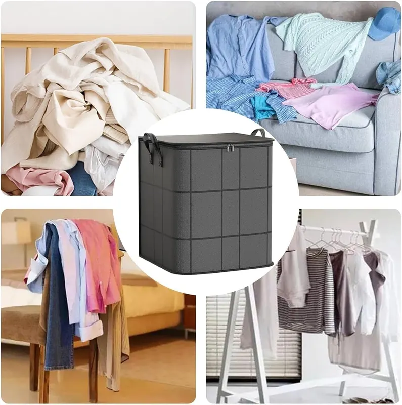 Generic Foldable Fabric Storage Bag Large Capacity – Reinforced Full Surround Handles