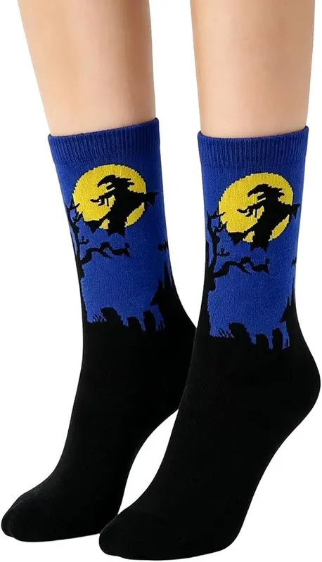Generic Funny Halloween Socks Womens Girls Cute in Blue