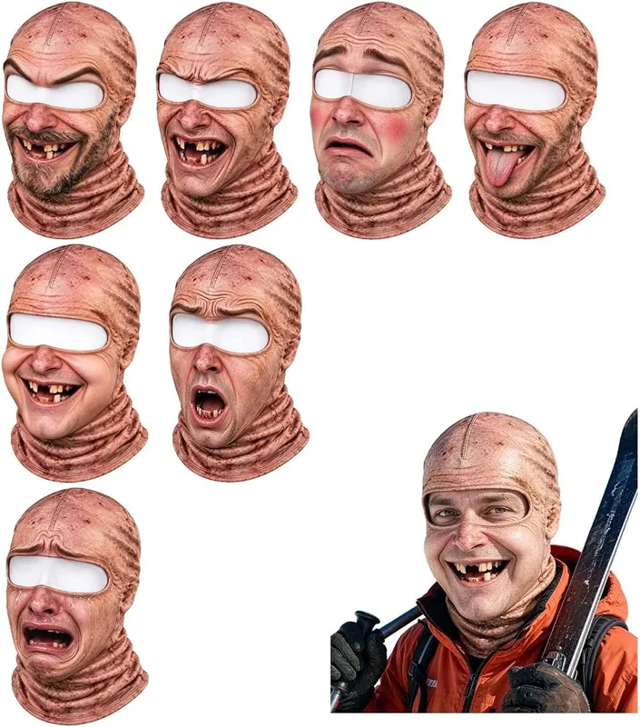 Generic Funny Realistic Face Ski Mask Old 3D 45- G – Vivid 3D printed old man face