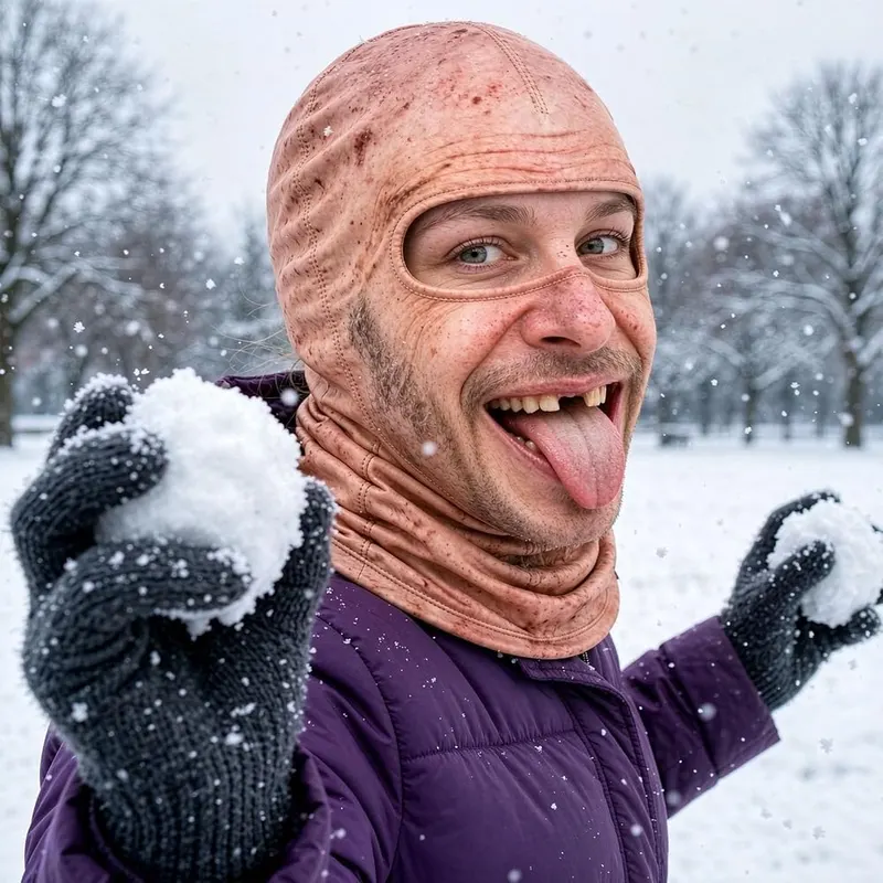Generic Funny Realistic Face Ski Mask Old 3D 45- G – product photo 7 of 7
