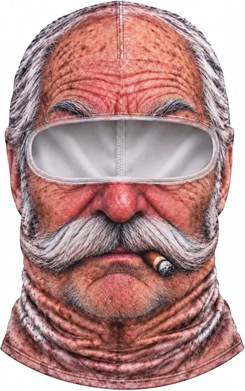 Generic Funny Ski Mask 3D – Vivid 3D realistic old man face print