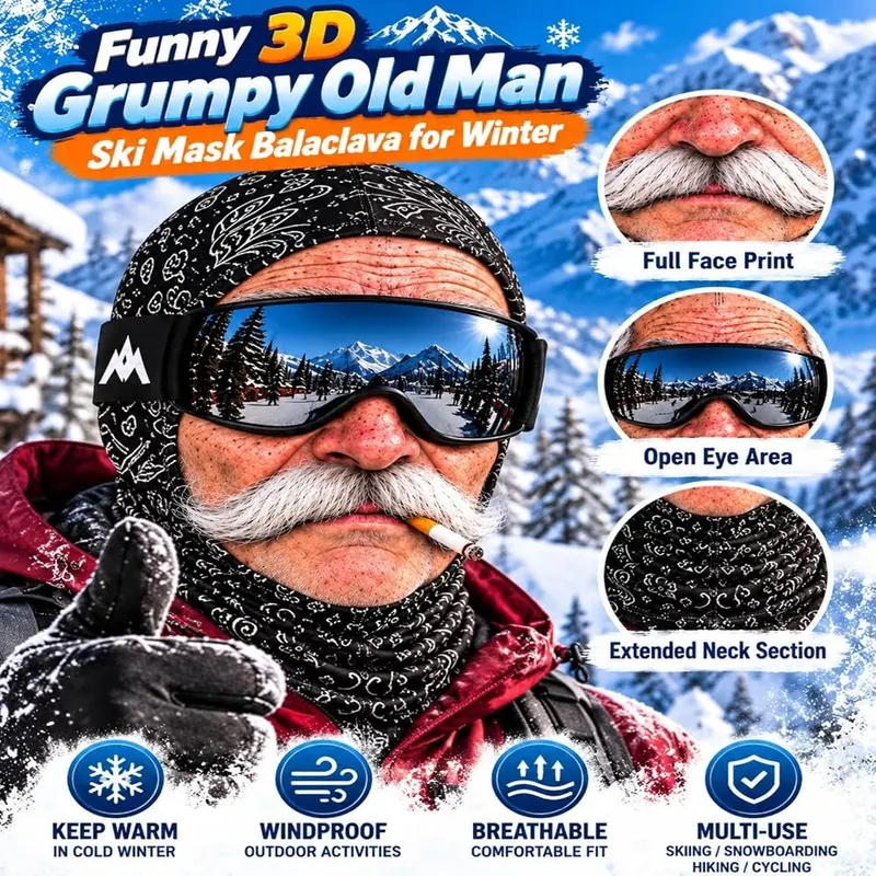 Generic Funny Ski Mask 3D – Full head and extended neck coverage