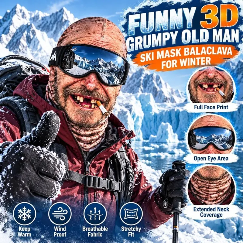 Generic Funny Ski Mask 3D – Fits smoothly under various helmets
