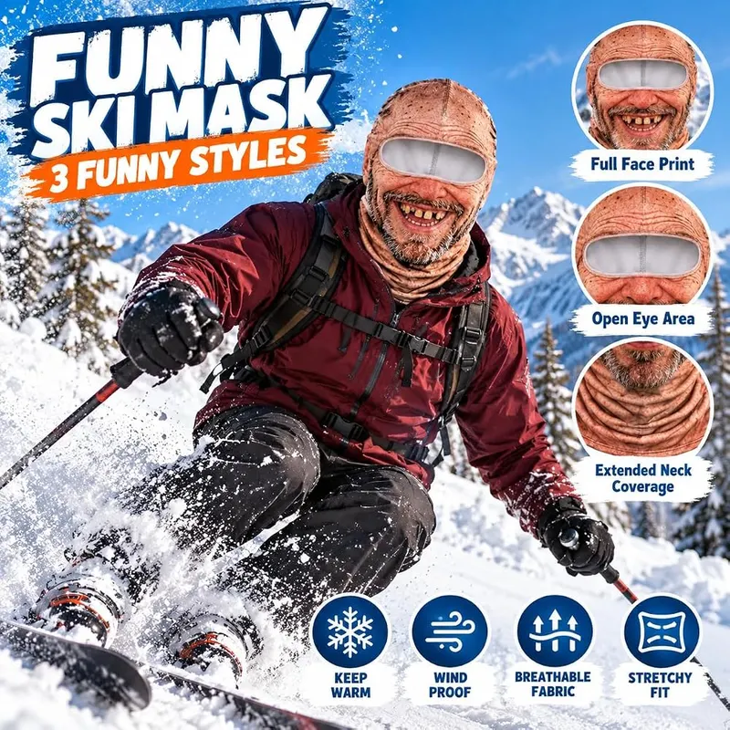 Generic Funny Ski Mask 3D – Breathable and moisture-wicking material