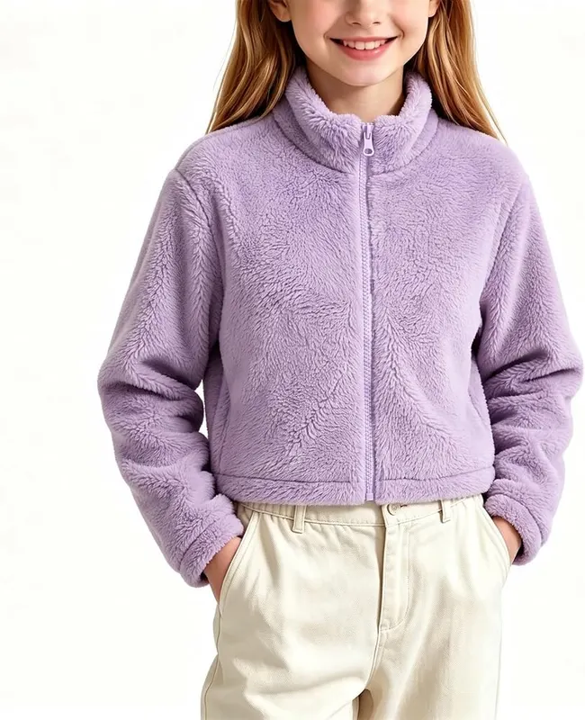 Generic Girls Fleece Jacket Cropped Zip Up – Cropped Design