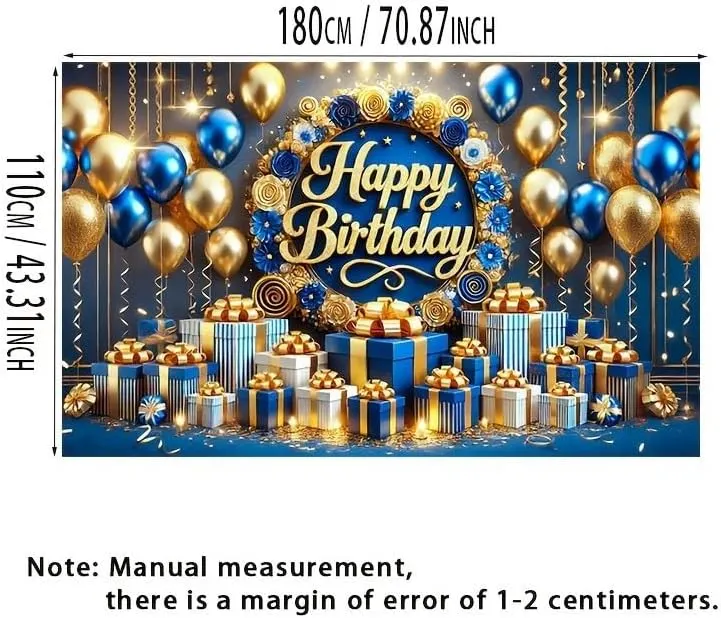 Generic Gold 3D Text Blue Gold Balloon – product photo 2 of 5