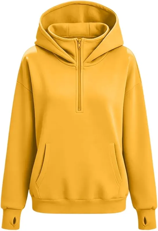 Generic Half Zip Pullover Women Long Sleeve A016-yellow – product photo 8 of 8