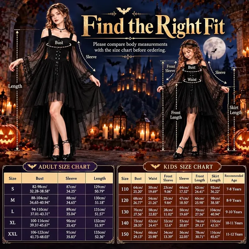 Generic Halloween Witch Dress Costumes – Available For Kids & Adults