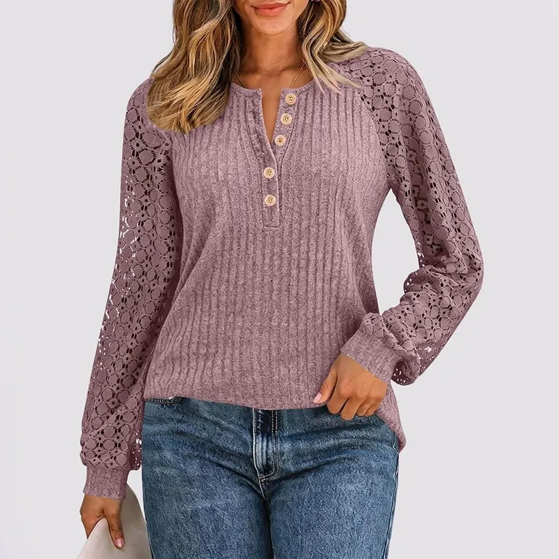 Generic Henley Shirts A006-purple Small – Versatile Fall Styling
