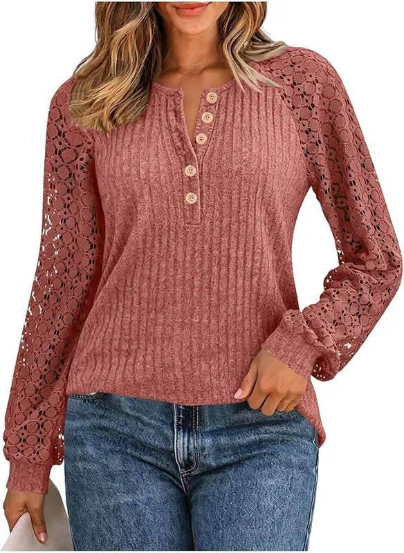 Generic Henley Shirts A008-red Large in A008-red