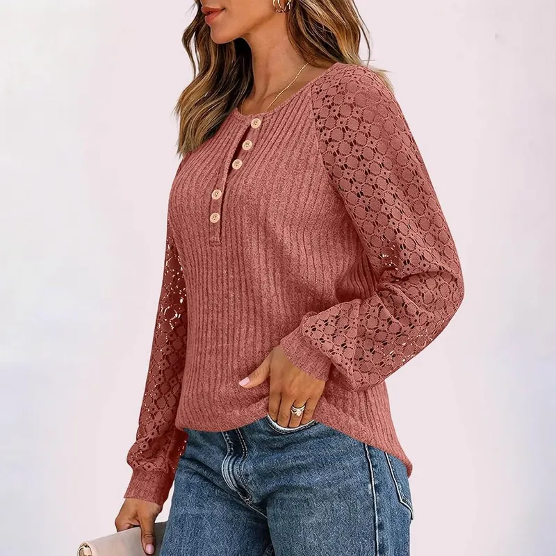 Generic Henley Shirts A008-red Large – Relaxed Loose Fit