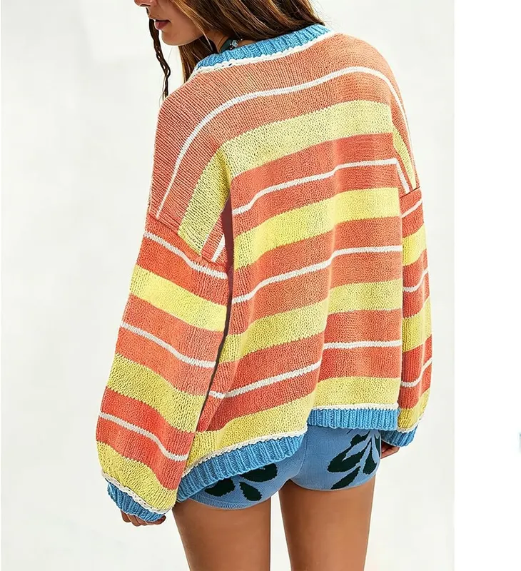 Generic Knit Sweater Y2K A006-orange Large – Knit Fabric