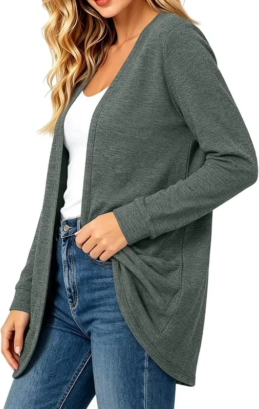 Generic Long Cardigan Sweaters D11 Green – product photo 6 of 8