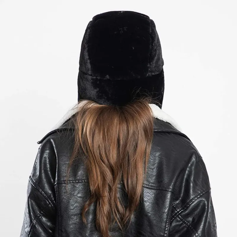 Generic Long Pile Fur Ear Flap Hat – Classic ski cap style for women