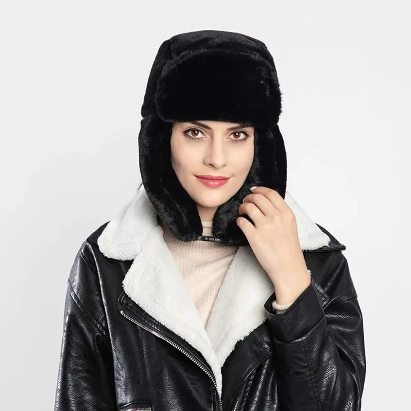 Generic Long Pile Fur Ear Flap Hat – product photo 8 of 9
