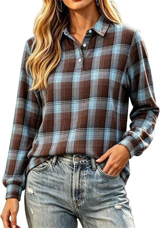 Generic Long Sleeve Henley Shirts A012sky Blue – Soft lightweight fabric blend