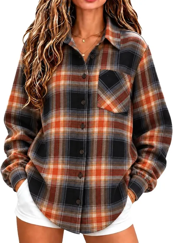 Generic Long Sleeve Oversized Shirts A005ginger – product photo 2 of 9
