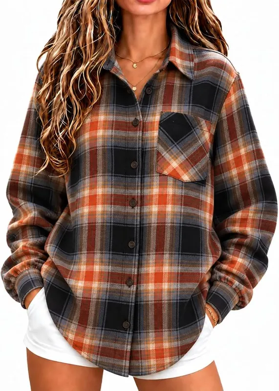 Generic Long Sleeve Oversized Shirts A005ginger – product photo 4 of 9